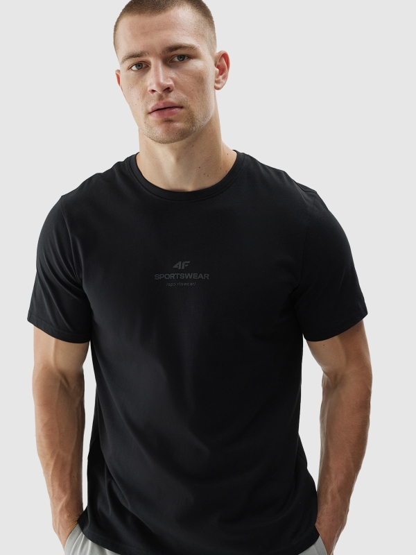 T-shirt normal para homem com estampado - preto 4FWAW24TTSHM1585 preto