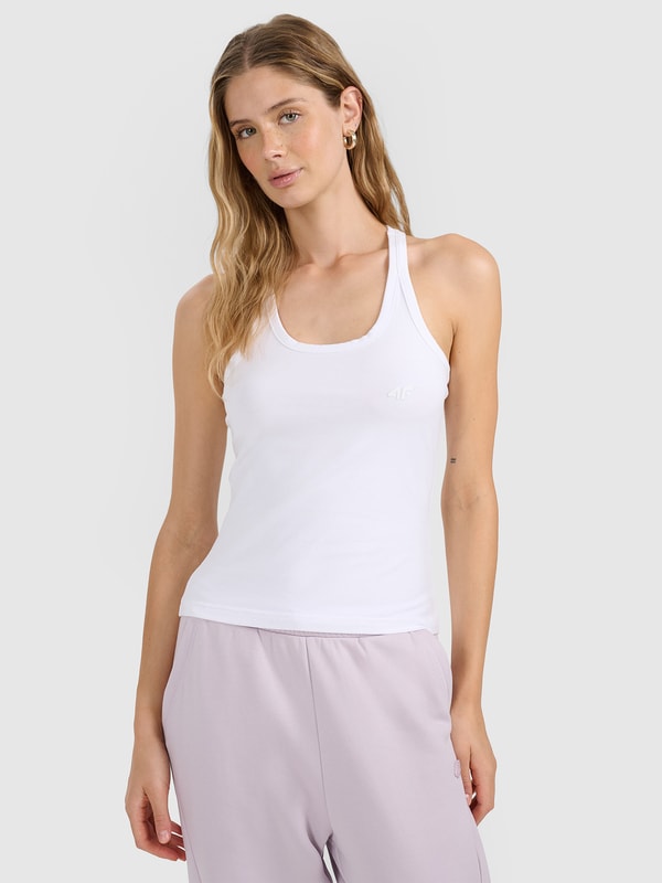 Camisola de Alças para Mulher - Branco - 4FWMM00TSLEF124