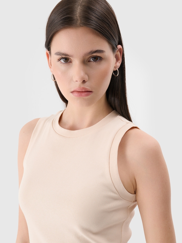 Camisola de Alças para Mulher - Bege - 4FWMM00TSLEF132      