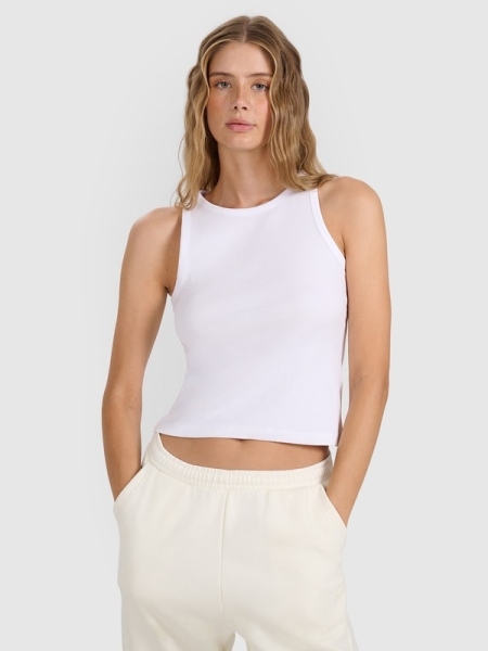 Camisola de Alças para Mulher - Branco - 4FWMM00TSLEF132   