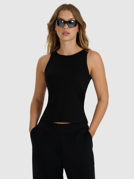 Camisola de Alças para Mulher - Preto - 4FWMM00TSLEF132   