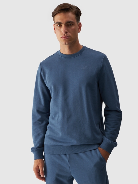 Camisola de malha sem capuz para homem - ganga 4FWMM00TSWSM1465 azul-marinho