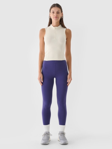 Leggings de malha para mulher - azul marinho 4FWMM00TTIGF195 azul marinho