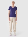 T-shirt slim lisa para senhora - azul marinho 4FWMM00TTSHF1845 azul marinho