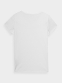 T-shirt slim feminina com estampado - branco 4FWMM00TTSHF1846 Branco