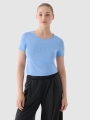 T-shirt slim feminina com estampado - azul marinho 4FWMM00TTSHF1846 azul marinho