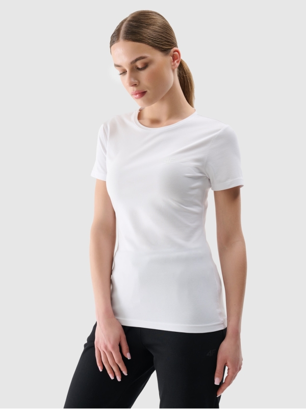 T-shirt slim lisa de senhora - branca 4FWMM00TTSHF2255 Branco