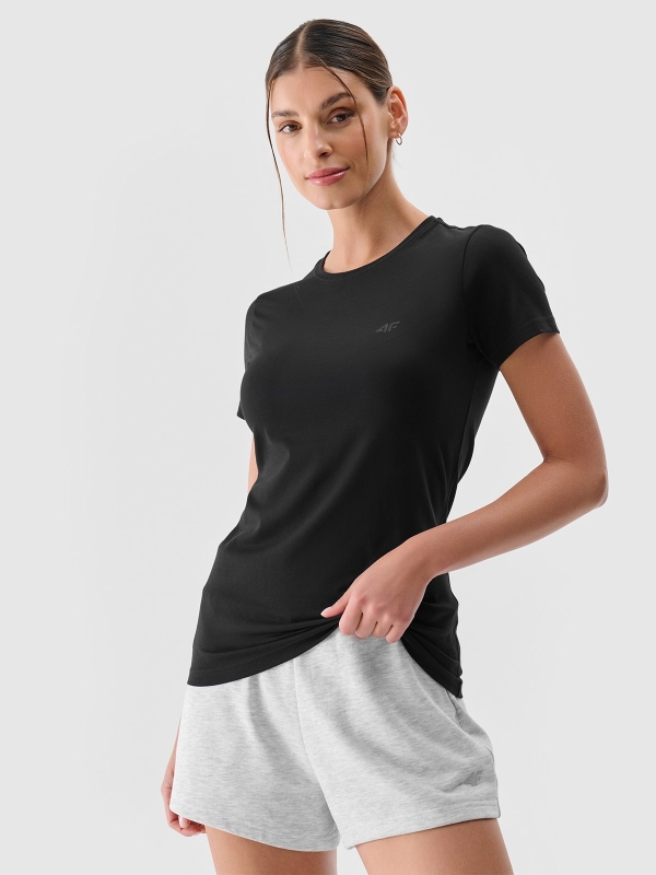 T-shirt slim lisa para senhora - preto 4FWMM00TTSHF2255 preto