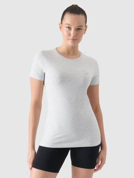 T-shirt slim lisa para senhora - cinzenta 4FWMM00TTSHF2255 cinzenta