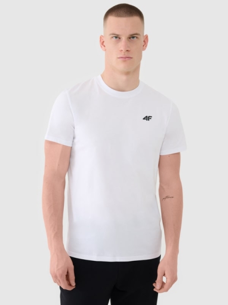 T-shirt lisa regular para homem - branco 4FWMM00TTSHM2256 Branco