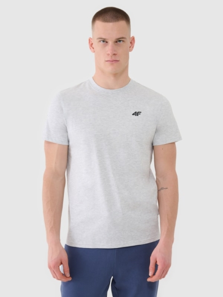 T-shirt lisa regular para homem - cinzento 4FWMM00TTSHM2256 cinzento