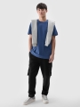 T-shirt normal lisa para homem - azul marinho 4FWMM00TTSHM2256 azul marinho