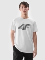 T-shirt normal de homem com estampado - branco 4FWMM00TTSHM2257 Branco