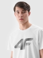 T-shirt normal de homem com estampado - branco 4FWMM00TTSHM2257 Branco