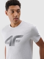 T-shirt regular para homem com estampado - cinzento 4FWMM00TTSHM2257 cinzento