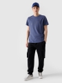 T-shirt regular de homem com estampado - ganga 4FWMM00TTSHM2257 azul marinho