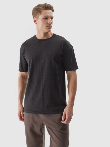 T-shirt oversize lisa para homem - preto 4FWSS24TTSHM1316 preto