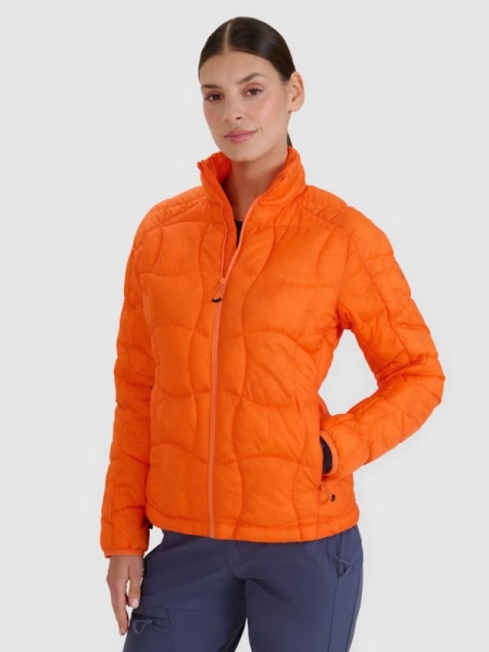 Casaco de trekking para mulher com enchimento Primaloft Silver - laranja 4FWSS25TDJAF531 laranja