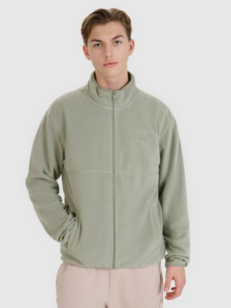 Casaco polar regular para homem com gola subida - azeitona 4FWSS25TFLEM320 azeitona/caqui