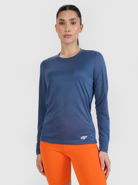 Manga comprida de corrida de secagem rápida para mulher - azul marinho 4FWSS25TFLOF328 azul marinho