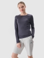 Manga comprida de trekking de secagem rápida com lã Merino para mulher - cinzento 4FWSS25TFLOF332 cinzento