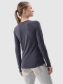 Manga comprida de trekking de secagem rápida com lã Merino para mulher - cinzento 4FWSS25TFLOF332 cinzento