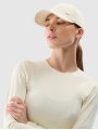 Manga comprida para mulher para ioga com recorte nas costas - branco 4FWSS25TFLOF403 Branco