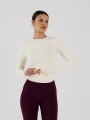 Manga comprida para mulher para ioga com recorte nas costas - branco 4FWSS25TFLOF403 Branco