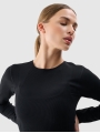 Manga comprida para mulher para ioga com recorte nas costas - preto 4FWSS25TFLOF403 preto