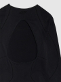 Manga comprida para mulher para ioga com recorte nas costas - preto 4FWSS25TFLOF403 preto