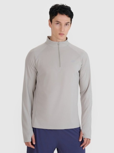 Manga comprida de corrida de secagem rápida para homem - cinzento 4FWSS25TFLOM327 cinzento