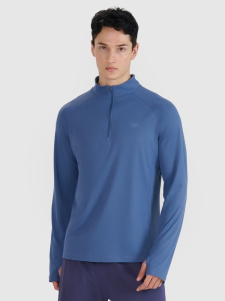 Manga comprida de corrida de secagem rápida para homem - azul marinho 4FWSS25TFLOM327 azul marinho
