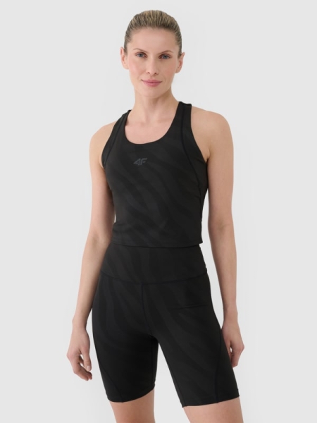 Top de treino de secagem rápida para mulher - preto 4FWSS25TFSLF413 preto
