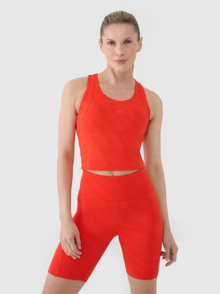 Top de treino de secagem rápida para mulher - vermelho 4FWSS25TFSLF413 Vermelho