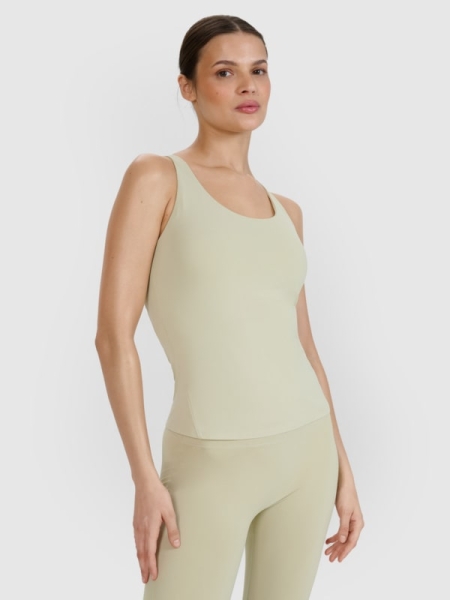 Top de ioga slim de secagem rápida para mulher - verde 4FWSS25TFSLF428 Verde