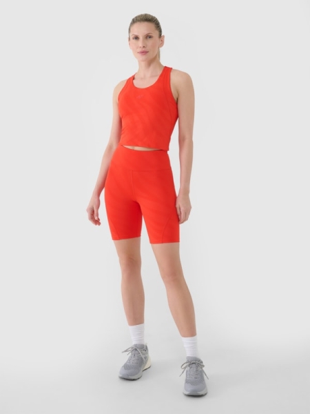 Leggings de ciclista de treino para mulher - vermelho 4FWSS25TFSTF016 Vermelho
