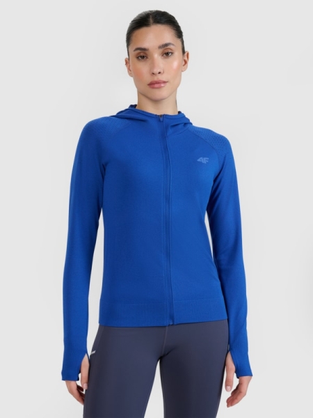 Camisola de Correr com Fecho para Mulher - Azul - 4FWSS25TFSWF474 