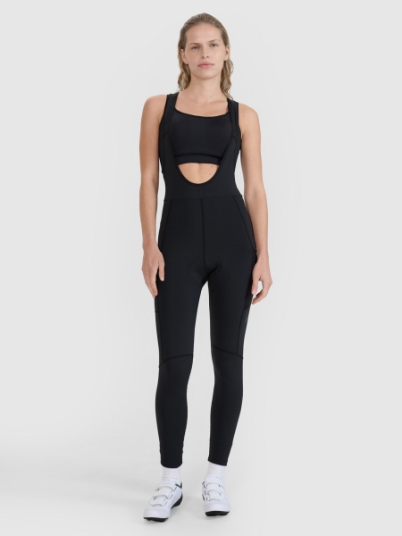 Leggings de ciclismo para mulher com enchimento de espuma de gel e suspensórios - preto 4FWSS25TFTIF331 preto