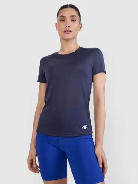 T-shirt de corrida regular para mulher - cinzenta 4FWSS25TFTSF1265 cinzenta