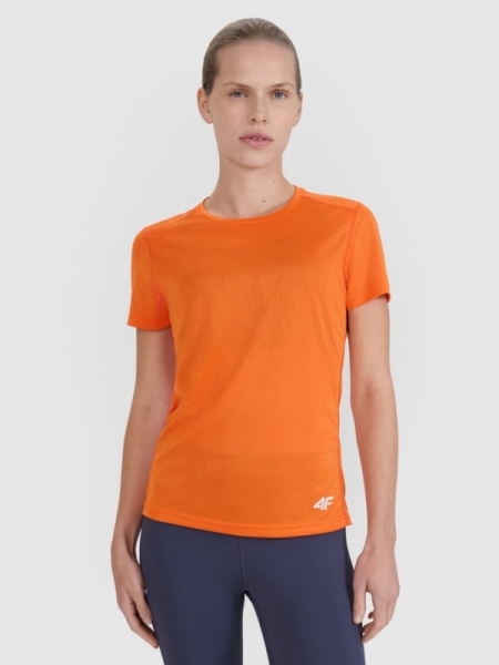 T-shirt de corrida regular para mulher - laranja 4FWSS25TFTSF1265 laranja