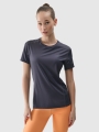 T-shirt de corrida regular para mulher - cinzento 4FWSS25TFTSF1267 cinzento