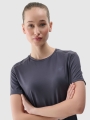 T-shirt de corrida regular para mulher - cinzento 4FWSS25TFTSF1267 cinzento
