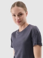 T-shirt de trekking para mulher em lã Merino - cinzenta 4FWSS25TFTSF1269 cinzenta