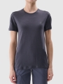 T-shirt de trekking para mulher em lã Merino - cinzenta 4FWSS25TFTSF1269 cinzenta