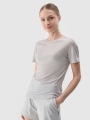 T-shirt de trekking para mulher com lã Merino - Cinzento 4FWSS25TFTSF1269 cinzento