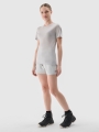 T-shirt de trekking para mulher com lã Merino - Cinzento 4FWSS25TFTSF1269 cinzento