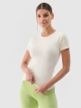 T-shirt de ioga de secagem rápida para mulher - branca 4FWSS25TFTSF1270 Branco
