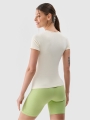 T-shirt de ioga de secagem rápida para mulher - branca 4FWSS25TFTSF1270 Branco