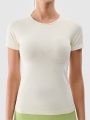 T-shirt de ioga de secagem rápida para mulher - branca 4FWSS25TFTSF1270 Branco