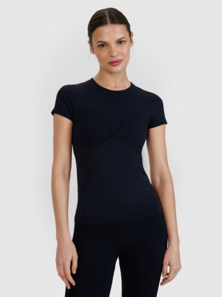 T-shirt de ioga de secagem rápida para mulher - preto 4FWSS25TFTSF1270 preto
